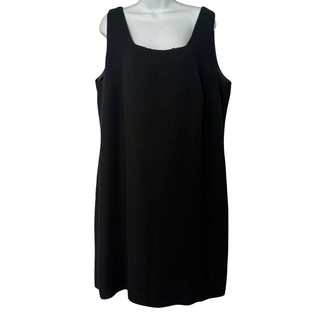 Vintage Y2K Black Mini Shift Sheath Sleeveless Dress Plus size 20W Amanda Smith